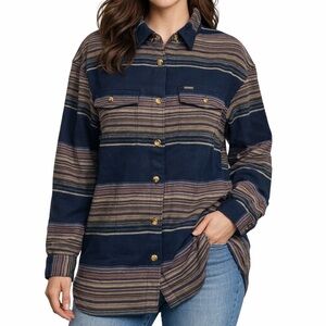 Columbia Women’s Calico Basin Shirt Jacket Blue With Colored Stripes XL NWT